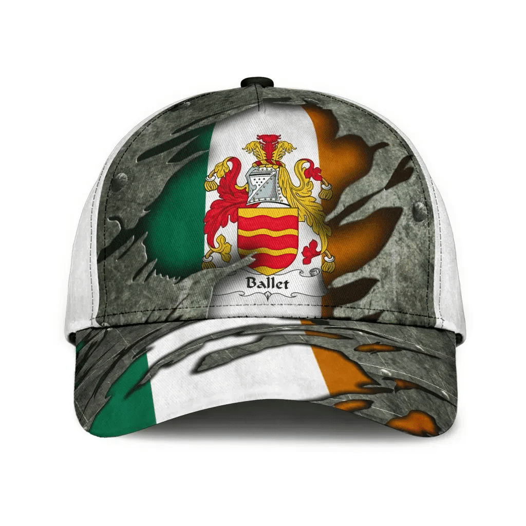 Ballet Coat Of Arms - Irish Family Crest Hat Classic Cap 3D Trucker Hats Custom Hats Gifts For Men & Women