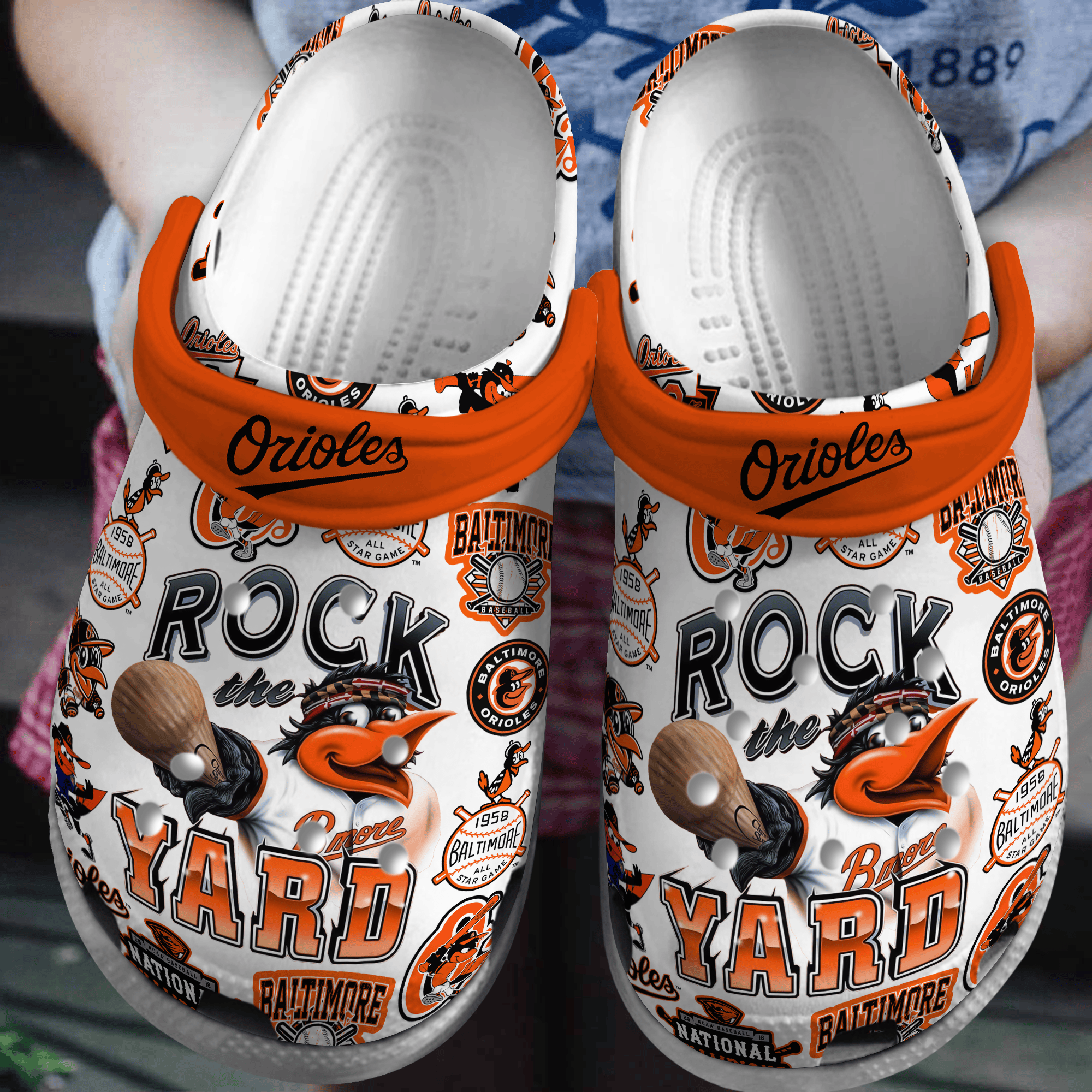 Baltimore Orioles MLB Sport Crocs Crocband Clogs Shoes Comfortable For Men Women and Kids