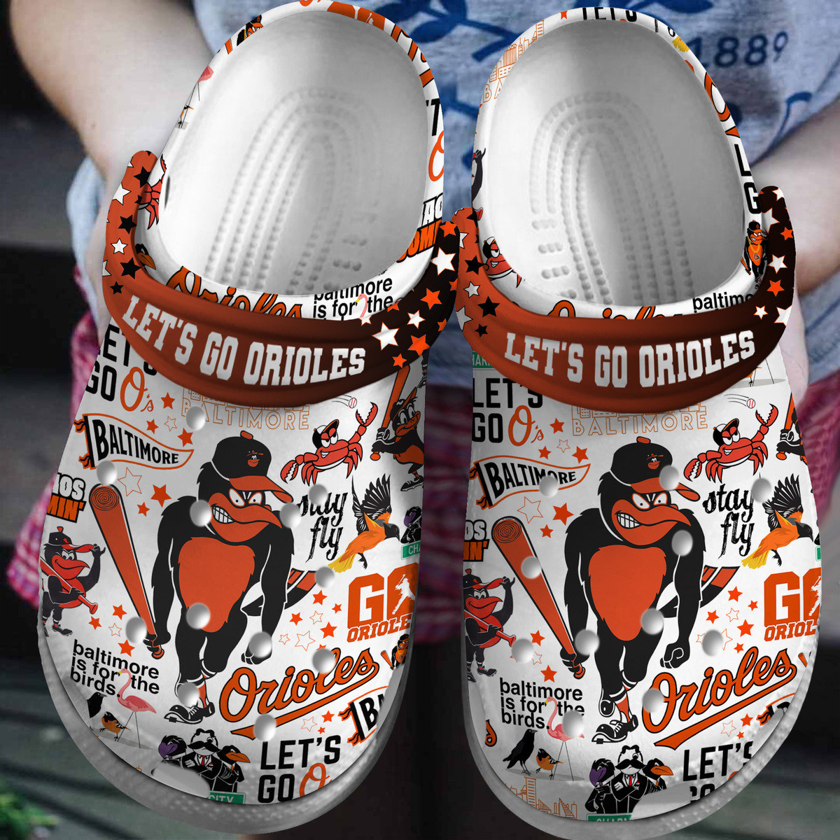 Baltimore Orioles MLB Sport Crocs Crocband Clogs Shoes Comfortable For Men Women and Kids