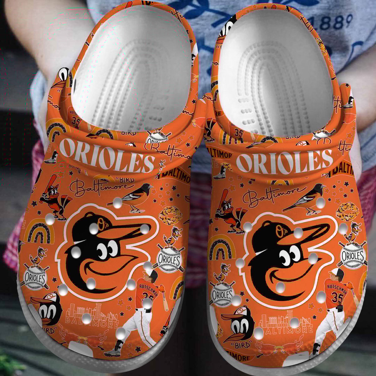 Baltimore Orioles MLB Sport Crocs Crocband Clogs Shoes Comfortable For Men Women and Kids