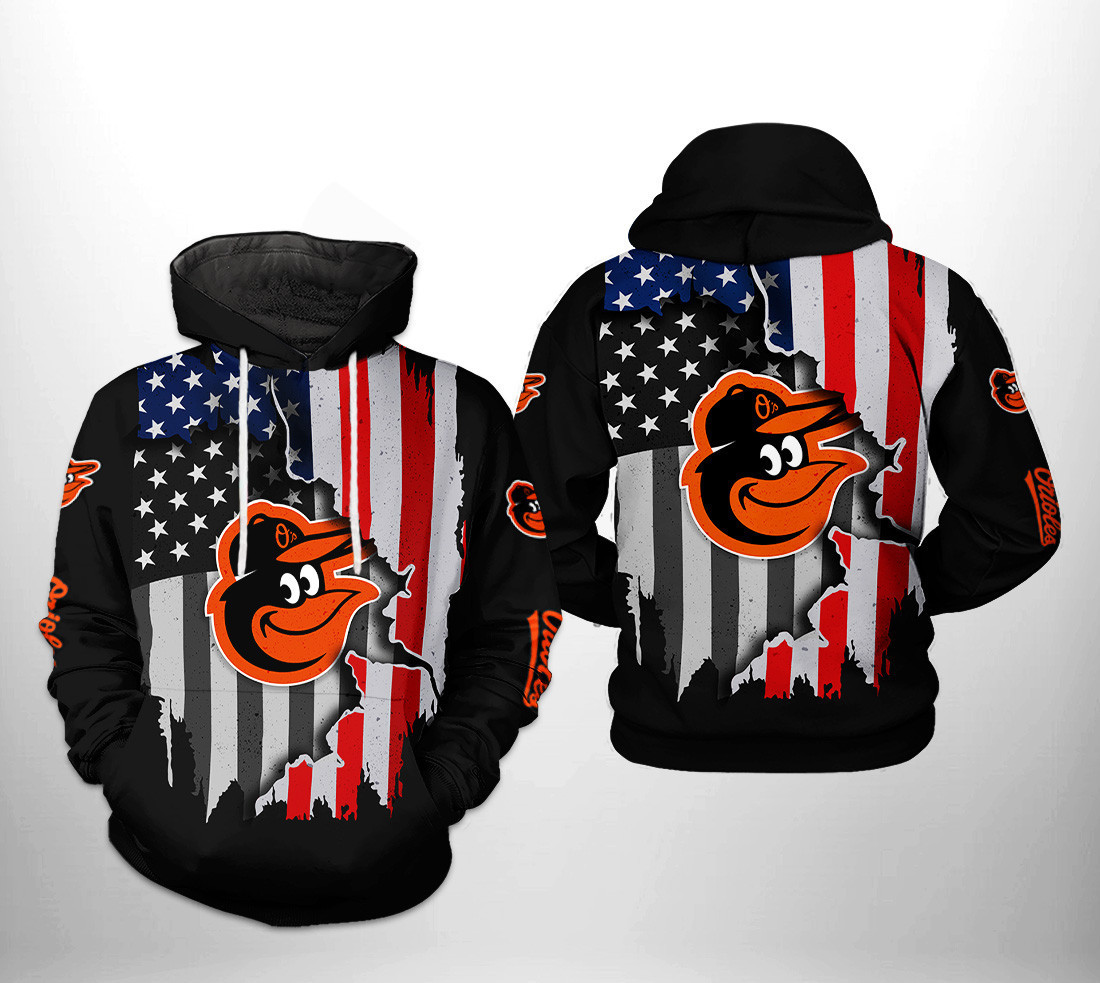 Baltimore Orioles MLB US Flag 3D All Over Print Hoodie, Zip Hoodie