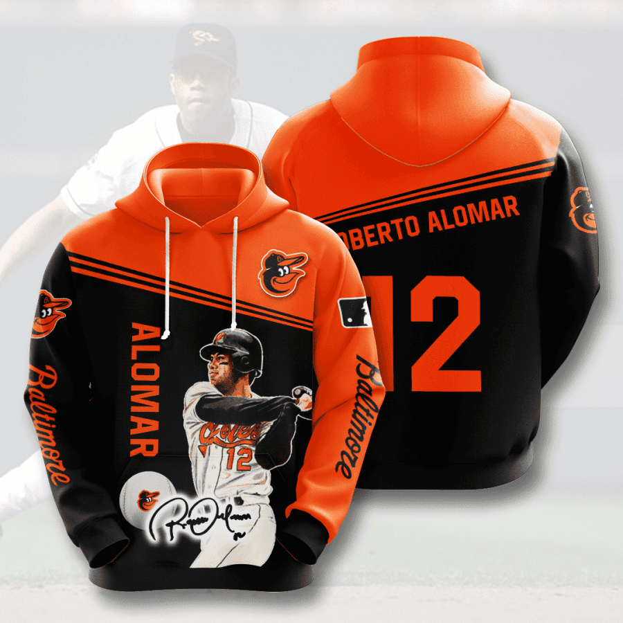 BALTIMORE ORIOLES Roberto Alomar 3D All Over Print Hoodie, Zip Hoodie