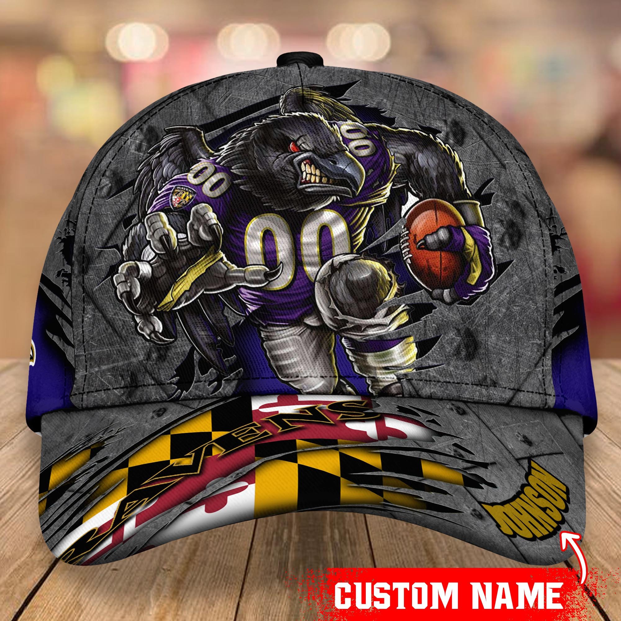 Baltimore Ravens Custom Name Classic Caps Trucker Hats Custom Hats Gifts For Men & Women