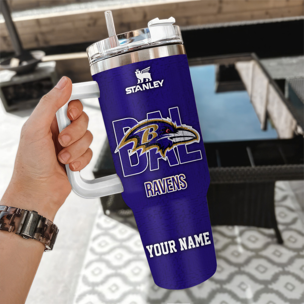 Baltimore Ravens NFL 3D Logo Custom Stanley Cup 40 oz 30 oz Tumbler With HandleTVC2301107 - Image 3