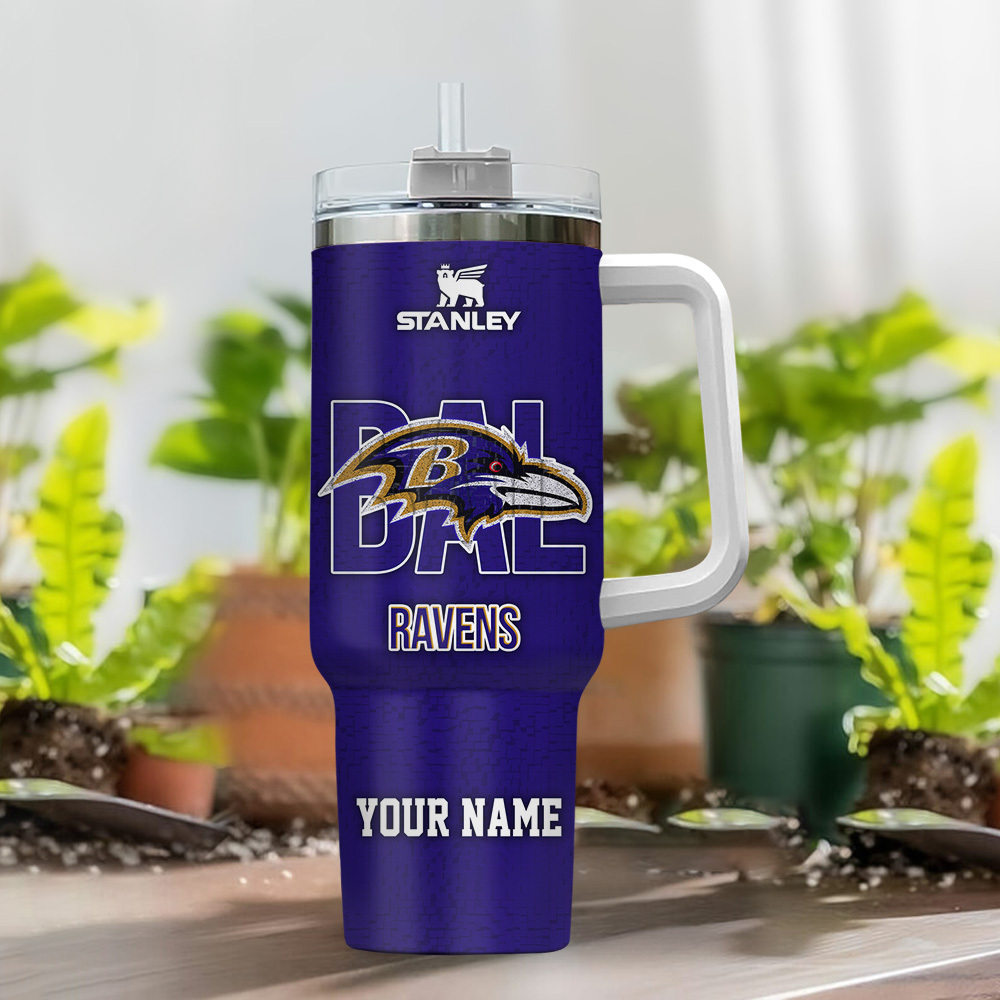 Baltimore Ravens NFL 3D Logo Custom Stanley Cup 40 oz 30 oz Tumbler With HandleTVC2301107 - Image 2
