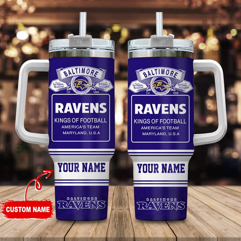 Baltimore Ravens NFL Bud Light Custom Stanley Cup 40 oz 30 oz Tumbler With HandleTVC2301109