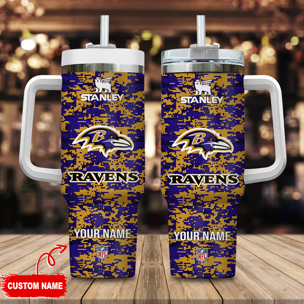 Baltimore Ravens NFL Camouflage Custom Stanley Cup 40 oz 30 oz Tumbler With HandleTVC2301109