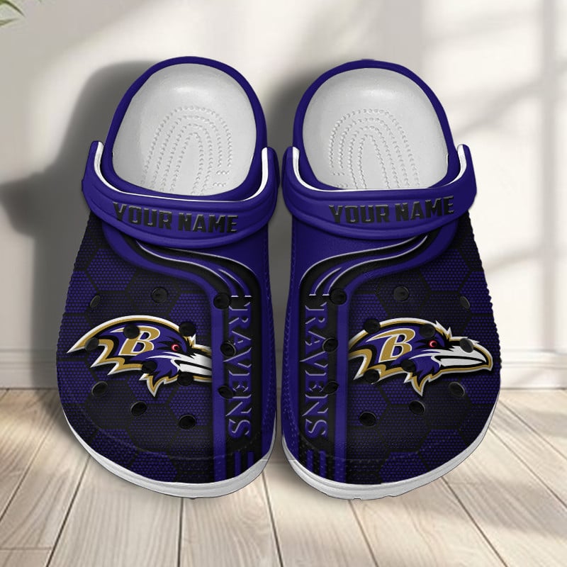 Baltimore Ravens NFL Crocs Crocband Clogs Shoes Comfortable For Men Women and Kids
