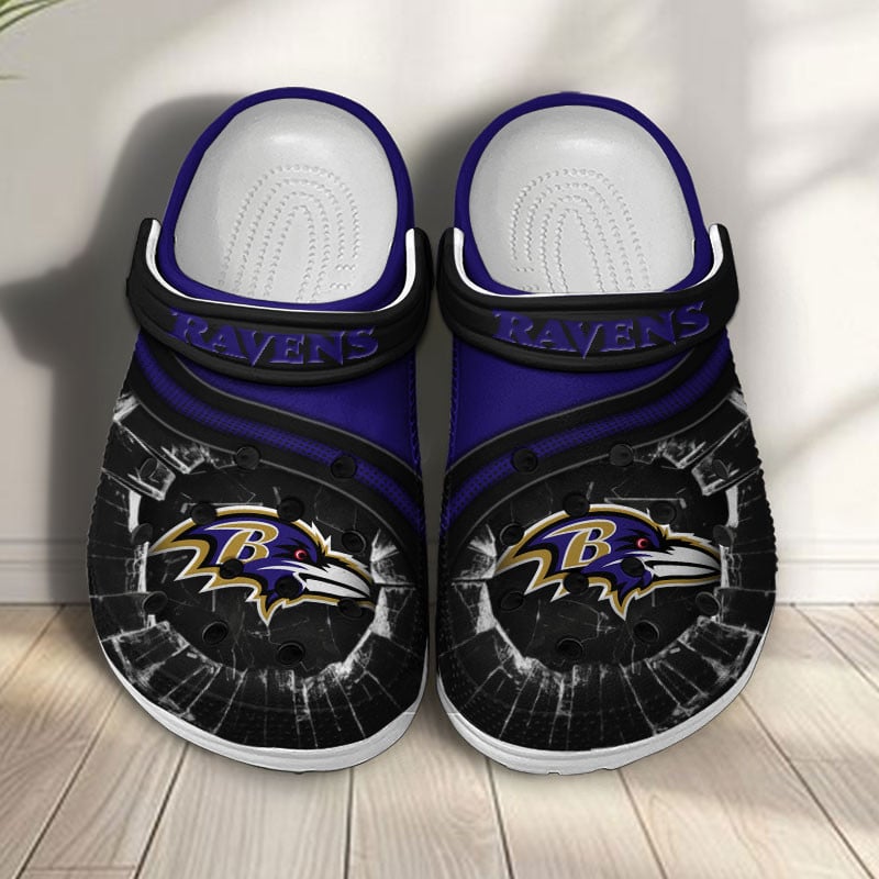 Baltimore Ravens NFL Crocs Crocband Clogs Shoes Comfortable For Men Women and Kids