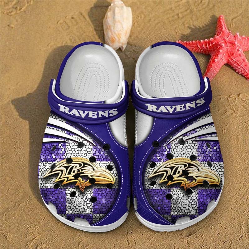 Baltimore Ravens NFL Crocs Crocband Clogs Shoes Comfortable For Men Women and Kids