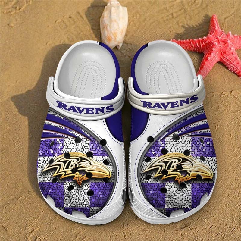 Baltimore Ravens NFL Crocs Crocband Clogs Shoes Comfortable For Men Women and Kids