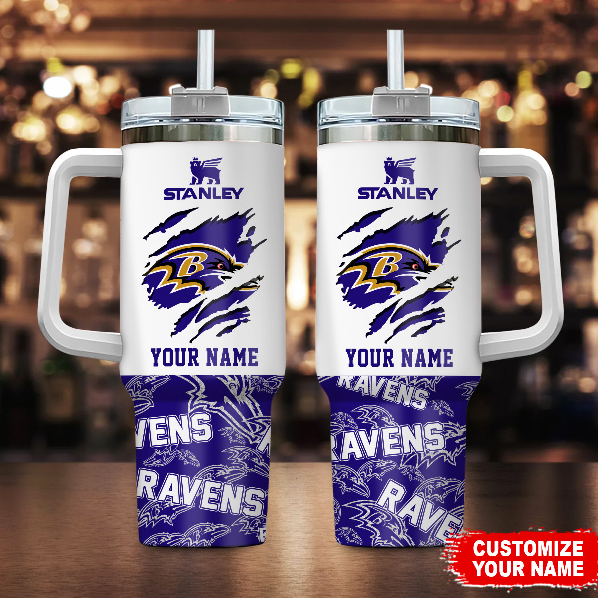 Baltimore Ravens NFL Custom Stanley Cup 40 oz 30 oz Tumbler With HandleTVC230131