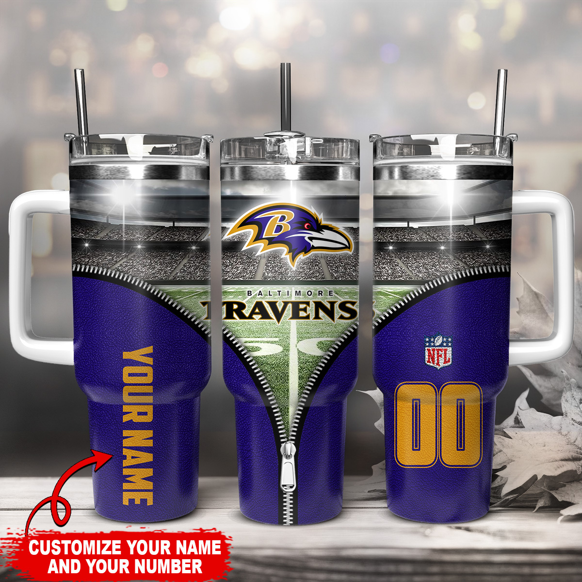 Baltimore Ravens NFL Custom Stanley Cup 40 oz 30 oz Tumbler With HandleTVC230139