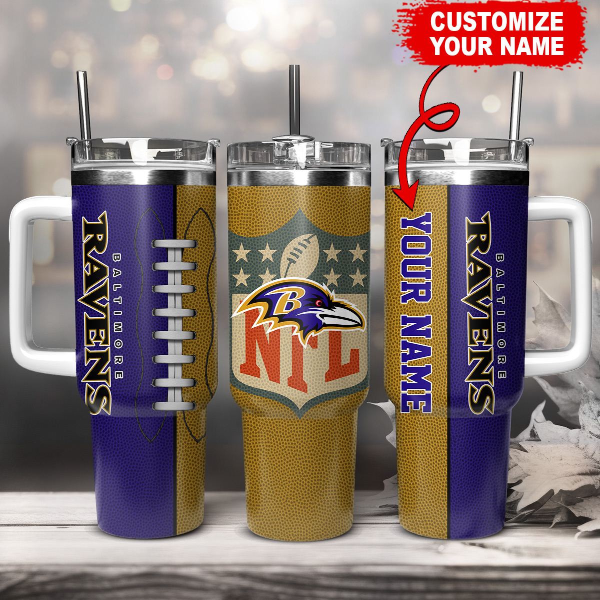 Baltimore Ravens NFL Custom Stanley Cup 40 oz 30 oz Tumbler With HandleTVC230142