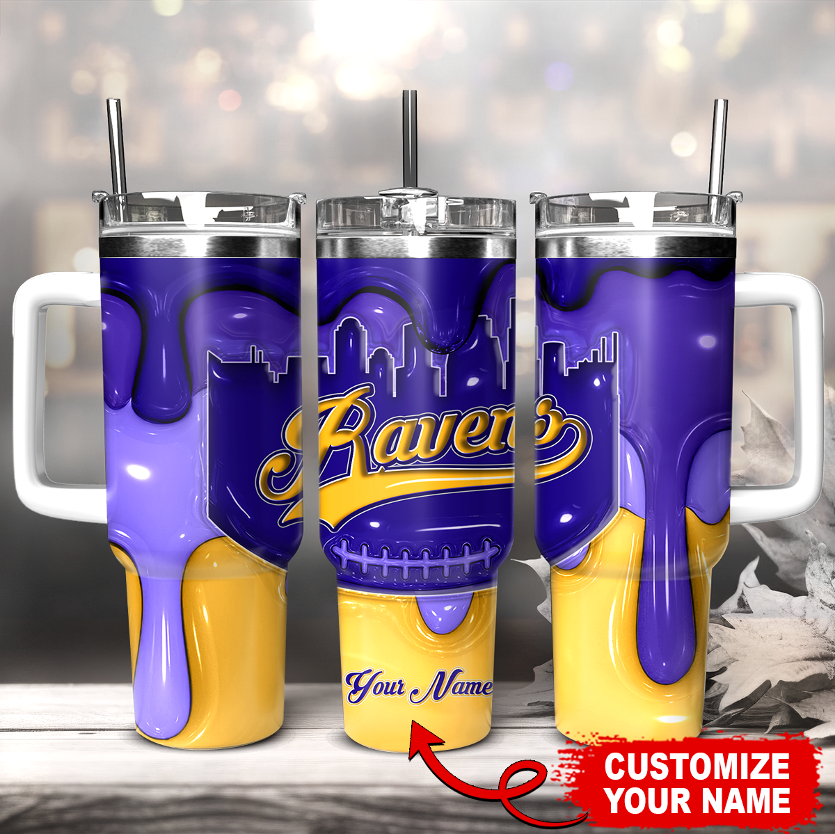 Baltimore Ravens NFL Custom Stanley Cup 40 oz 30 oz Tumbler With HandleTVC230151