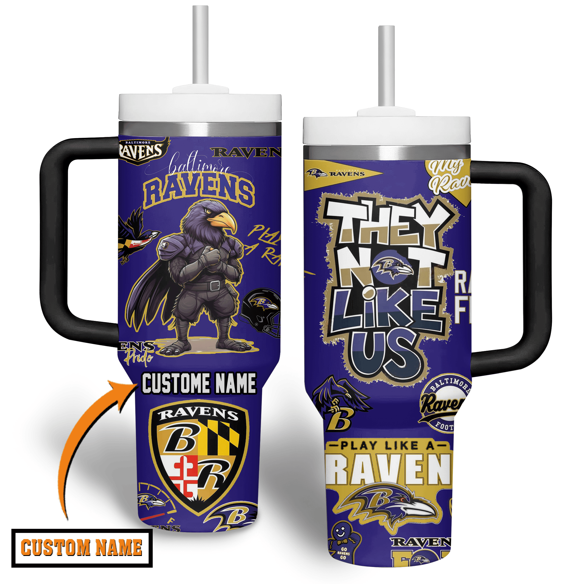 Baltimore Ravens NFL Custom Stanley Cup 40 oz 30 oz Tumbler With HandleTVC2301510