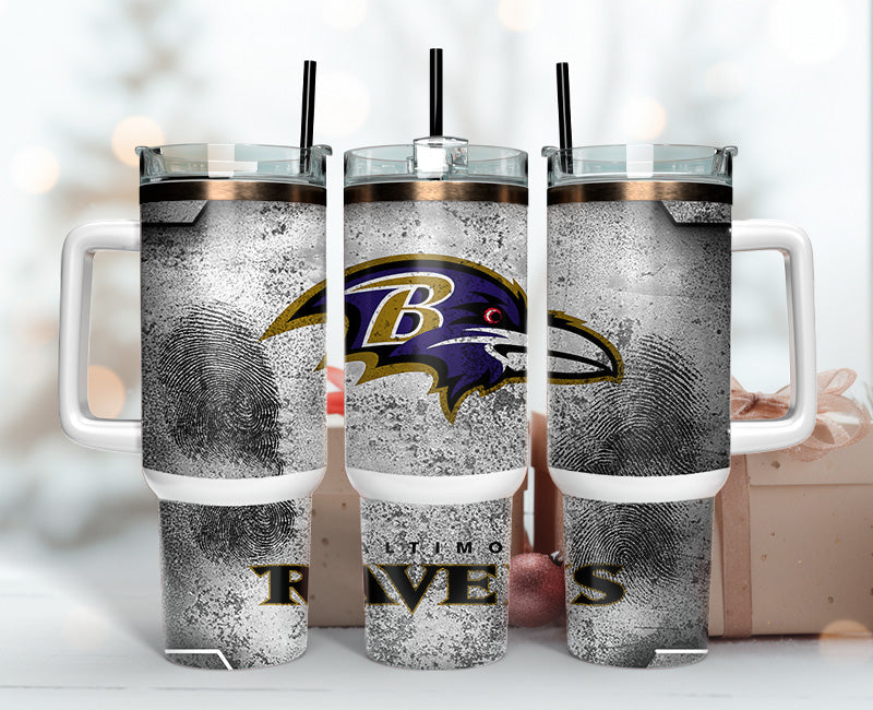 Baltimore Ravens NFL Fingerprint Effect Custom Stanley Cup 40 oz 30 oz Tumbler With HandleTVC2301149