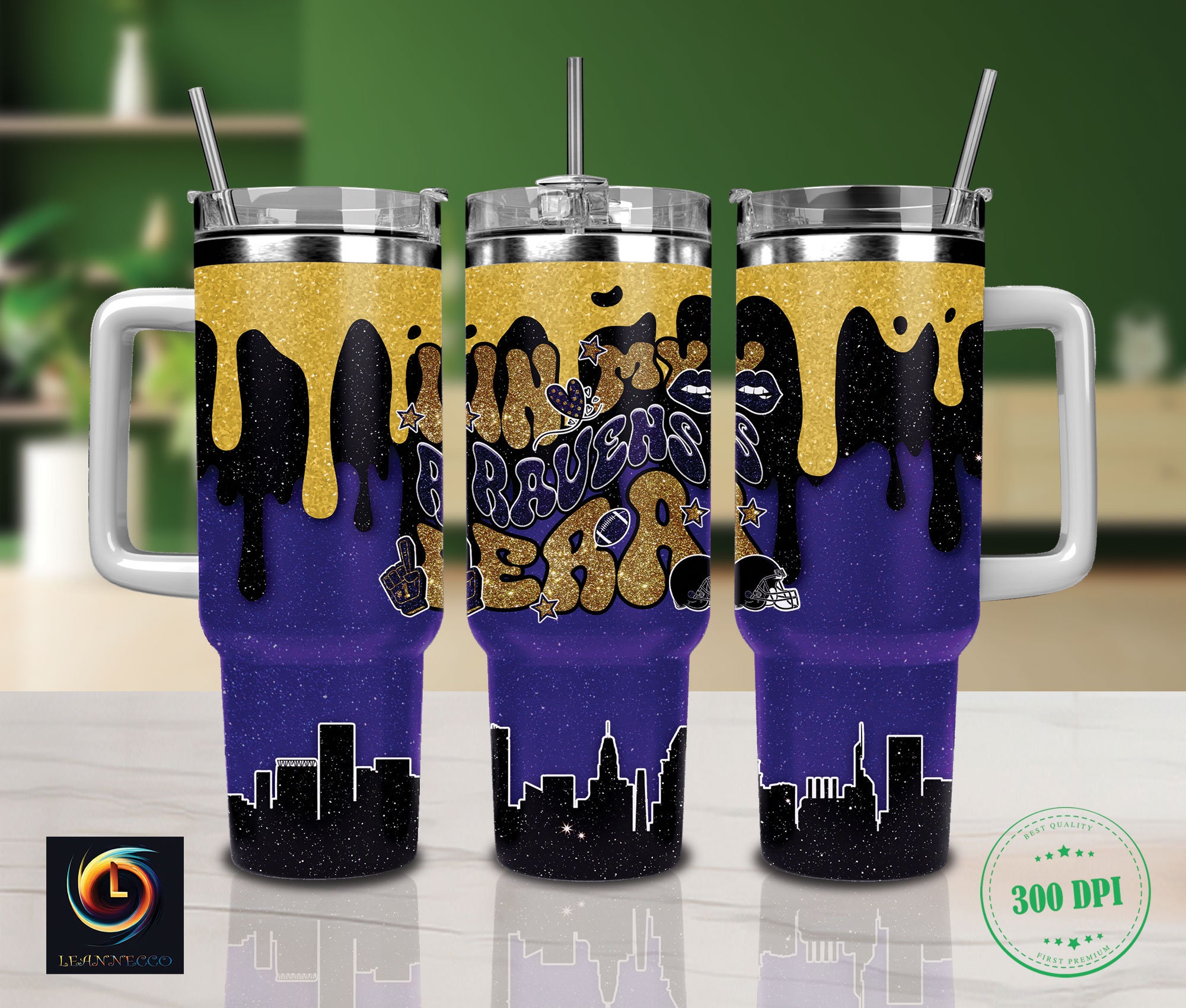 Baltimore Ravens NFL Glitter Custom Stanley Cup 40 oz 30 oz Tumbler With HandleTVC2301988
