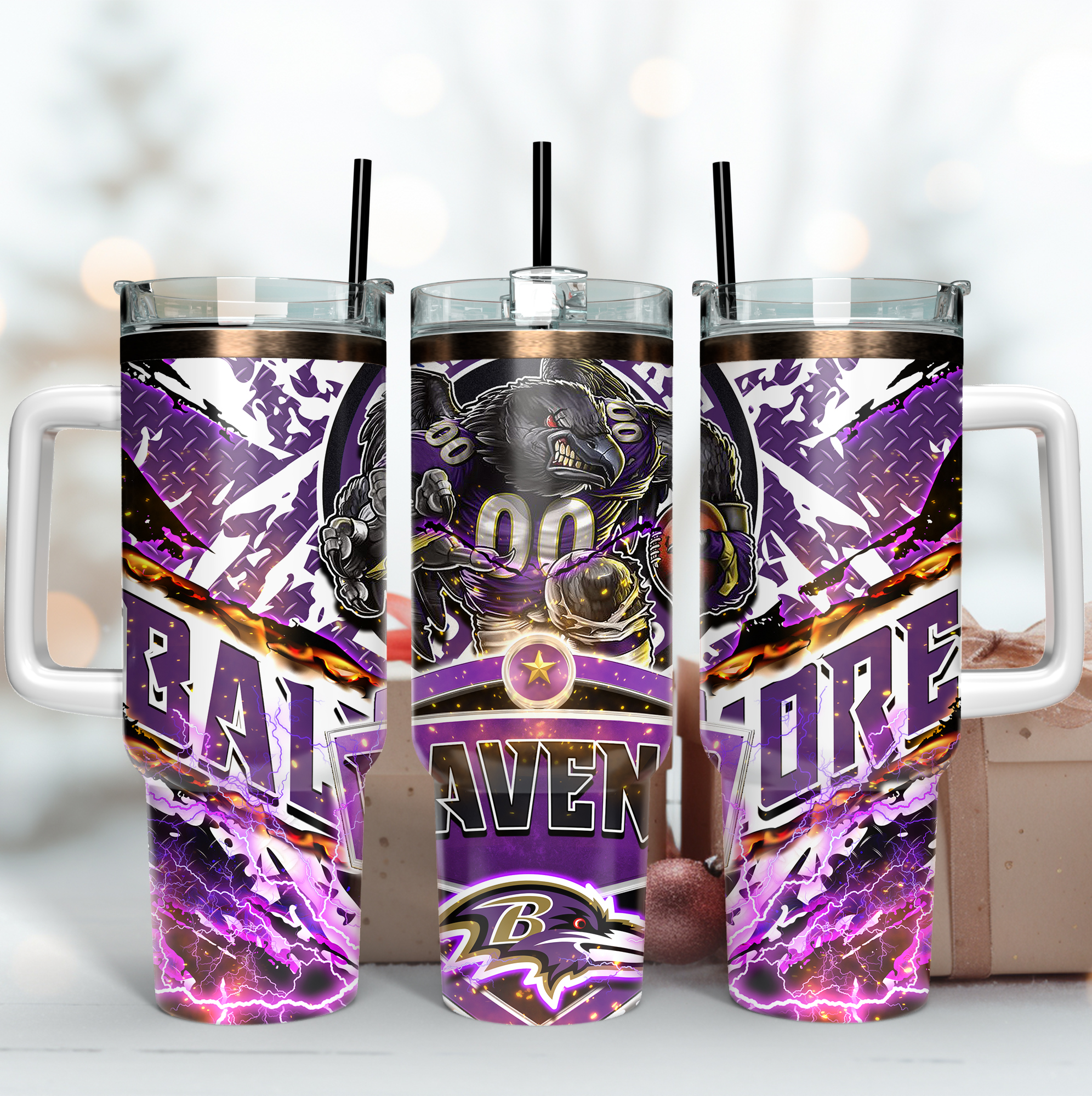 Baltimore Ravens NFL Mascot Custom Stanley Cup 40 oz 30 oz Tumbler With HandleTVC2301166