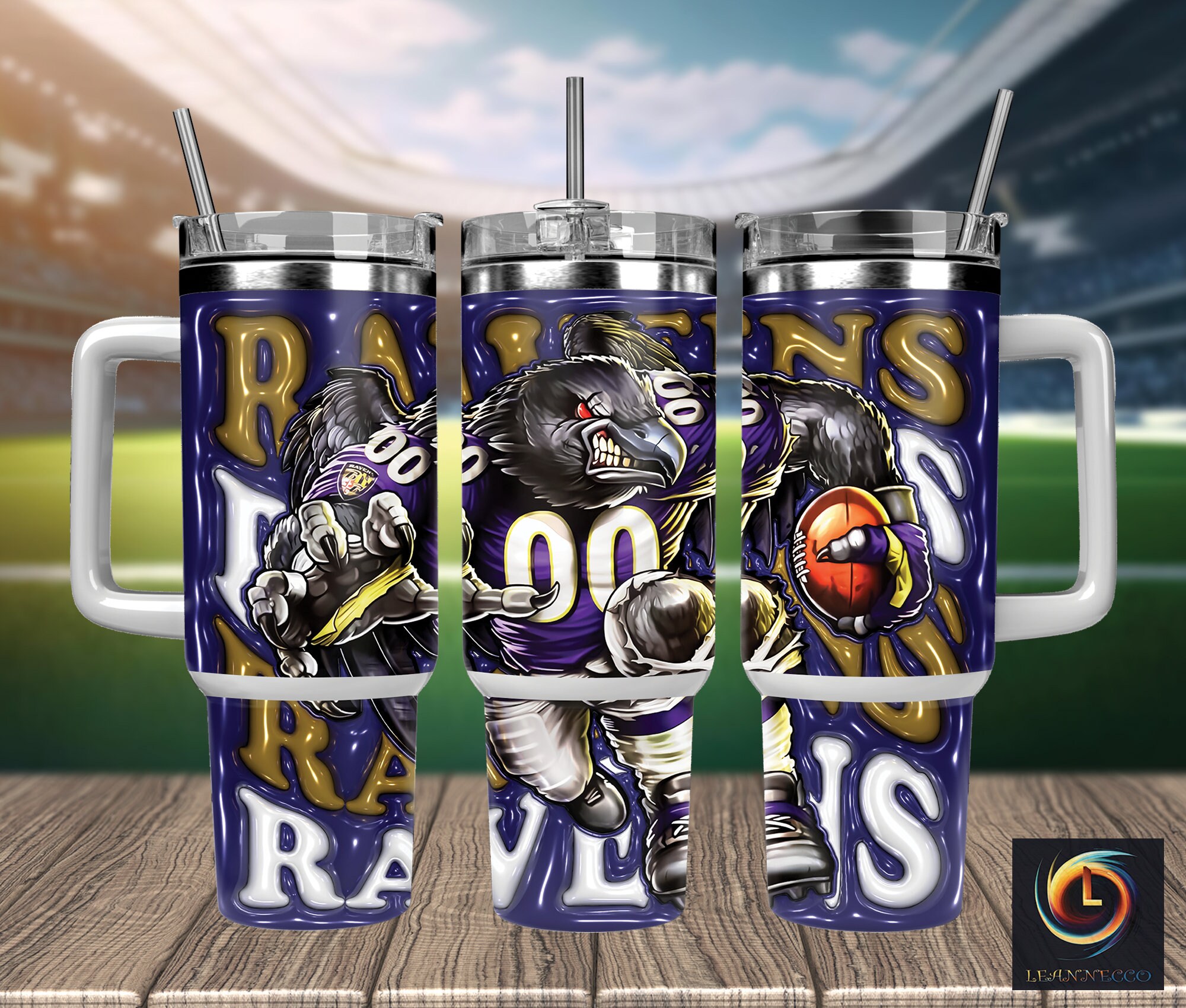 Baltimore Ravens NFL Mascot Custom Stanley Cup 40 oz 30 oz Tumbler With HandleTVC2301986