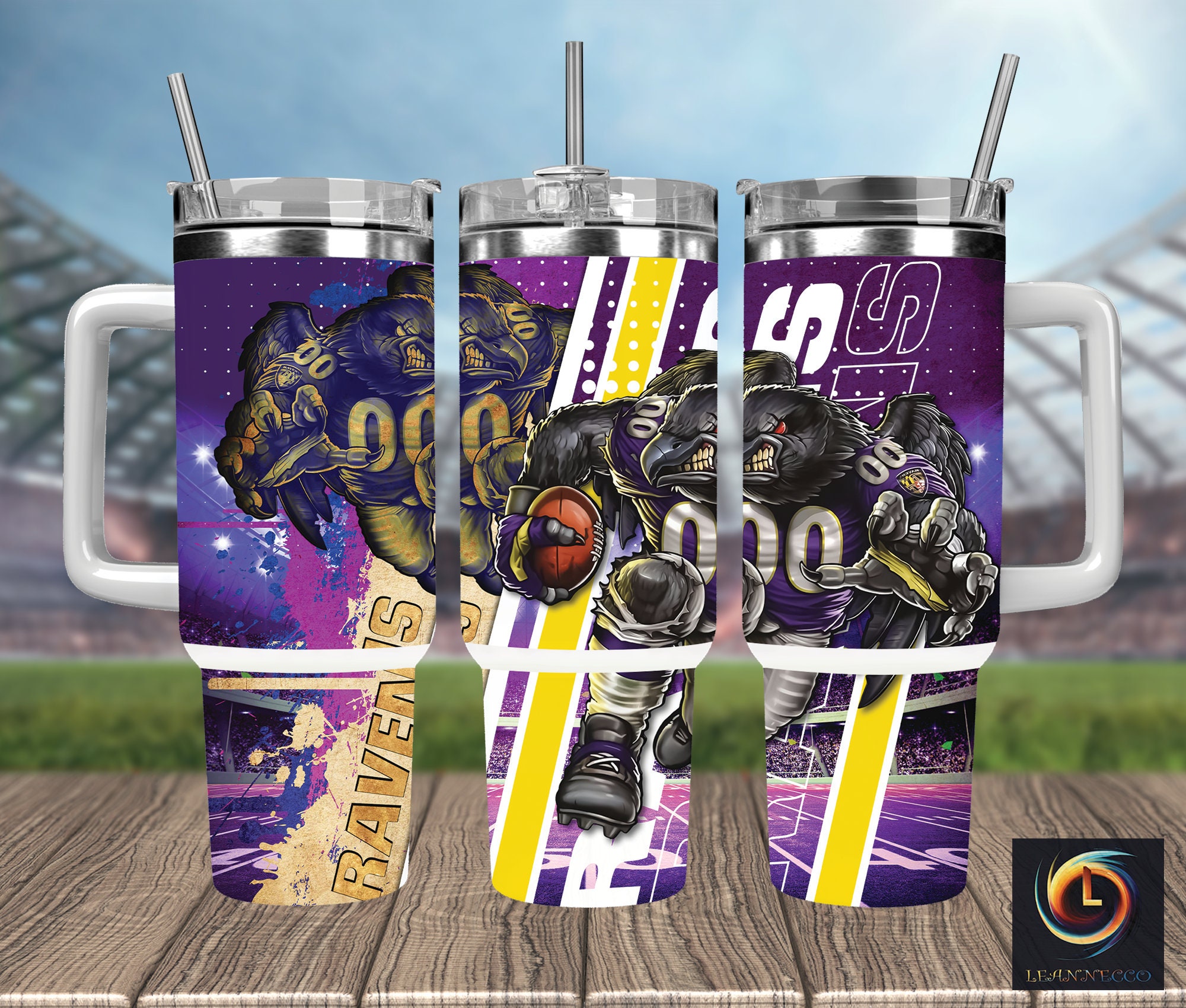 Baltimore Ravens NFL Mascot Custom Stanley Cup 40 oz 30 oz Tumbler With HandleTVC2301988