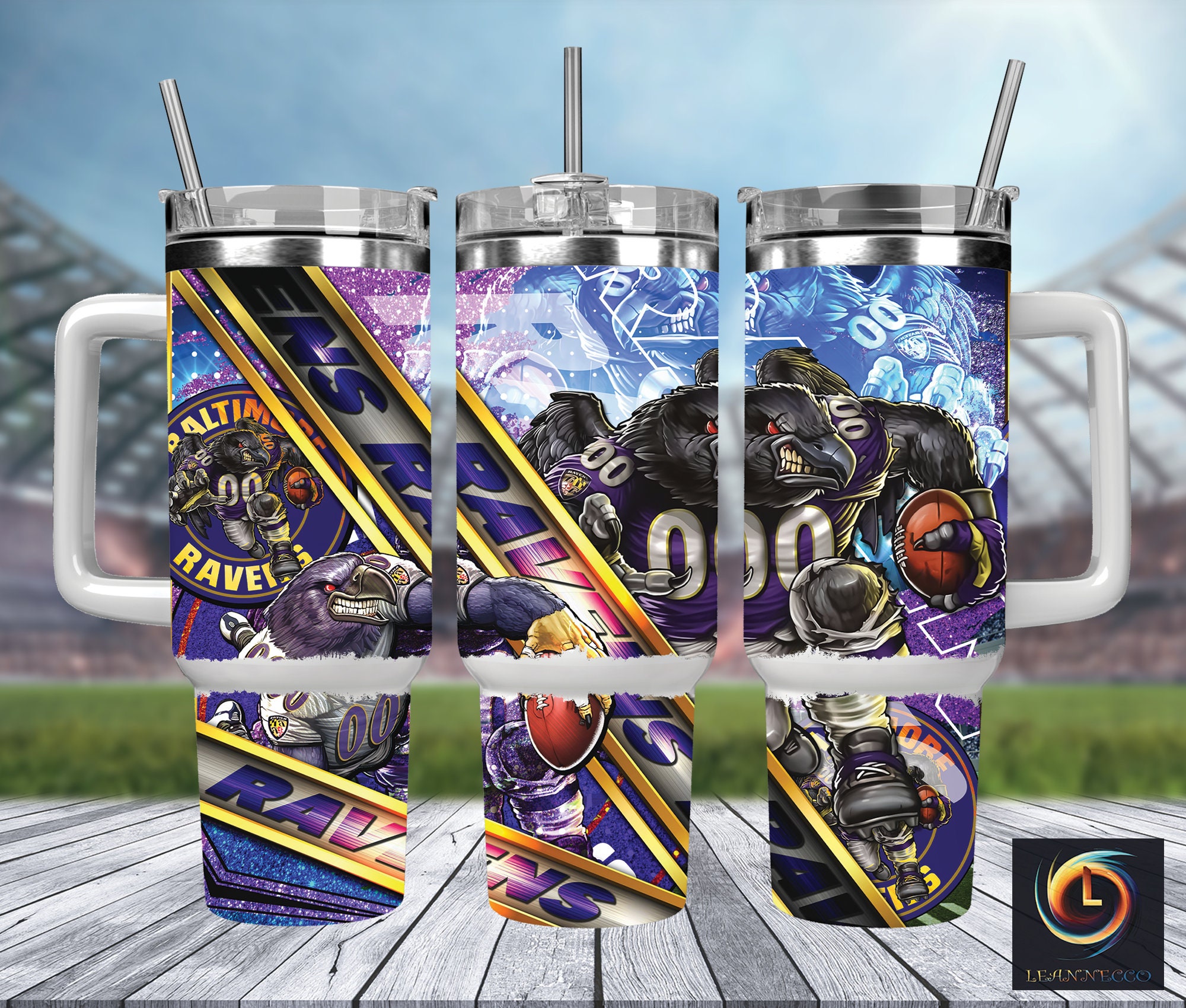 Baltimore Ravens NFL Mascot Custom Stanley Cup 40 oz 30 oz Tumbler With HandleTVC2301989