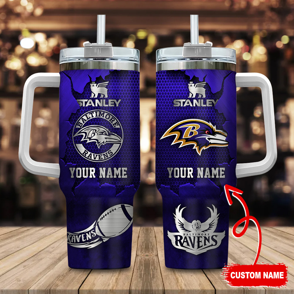 Baltimore Ravens NFL Metal Style Custom Stanley Cup 40 oz 30 oz Tumbler With HandleTVC230185