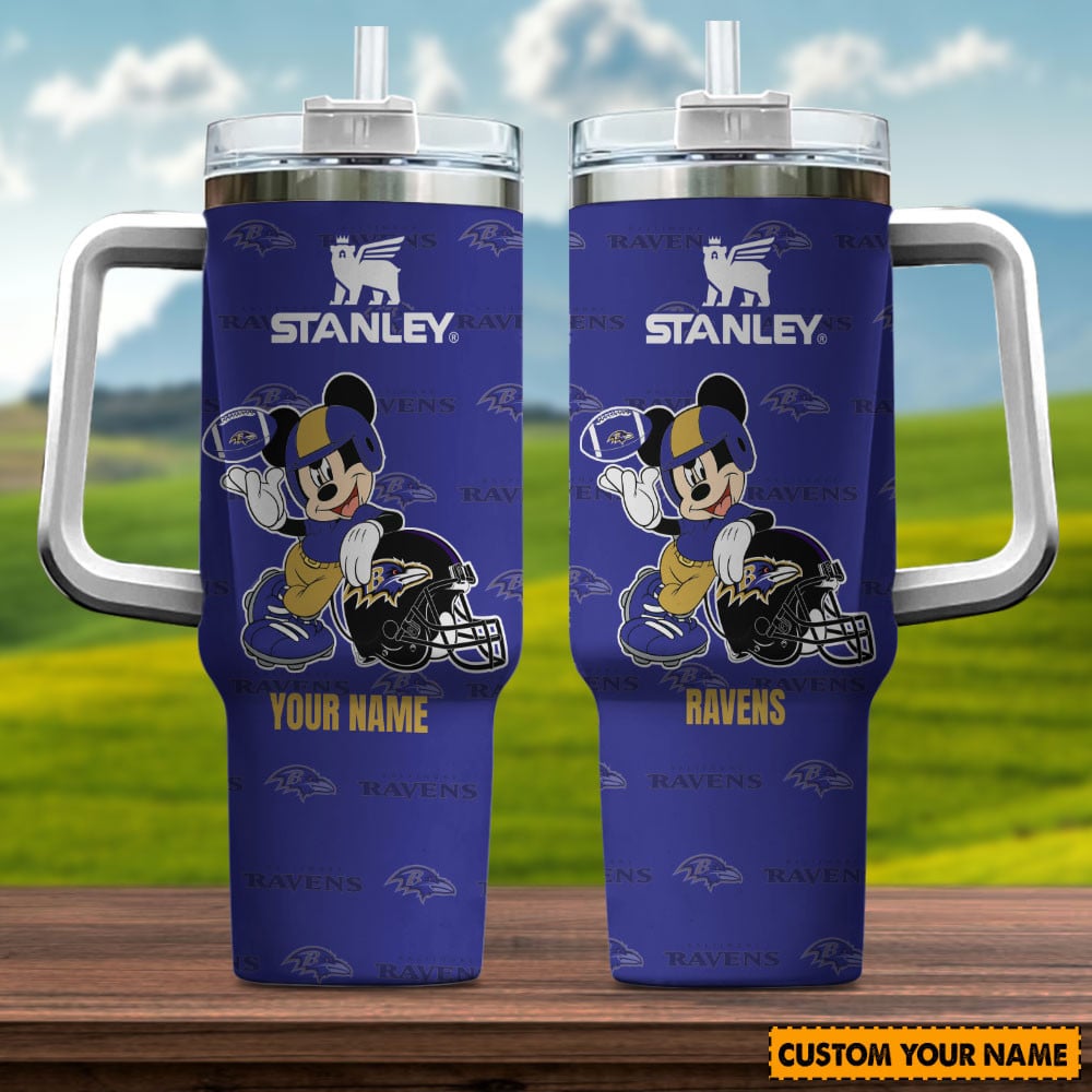 Baltimore Ravens NFL Mickey Mouse Custom Stanley Cup 40 oz 30 oz Tumbler With HandleTVC230138