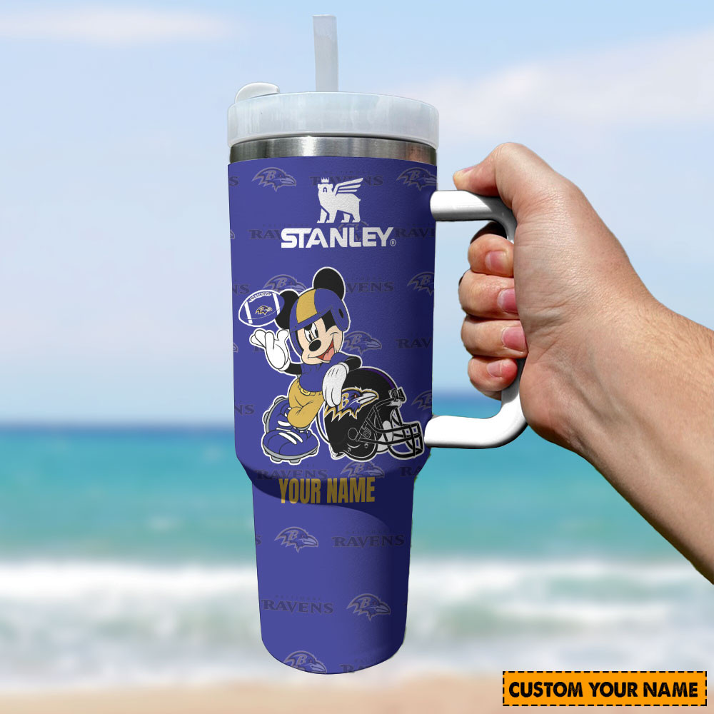 Baltimore Ravens NFL Mickey Mouse Custom Stanley Cup 40 oz 30 oz Tumbler With HandleTVC230138 - Image 2