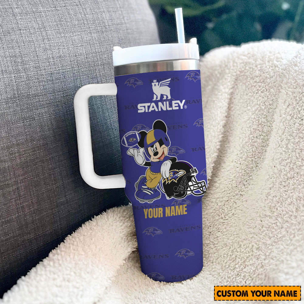 Baltimore Ravens NFL Mickey Mouse Custom Stanley Cup 40 oz 30 oz Tumbler With HandleTVC230138 - Image 3