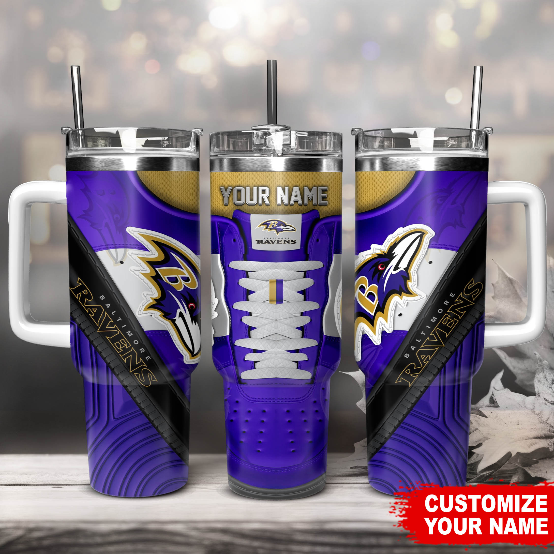 Baltimore Ravens NFL Sneaker Custom Stanley Cup 40 oz 30 oz Tumbler With HandleTVC230128