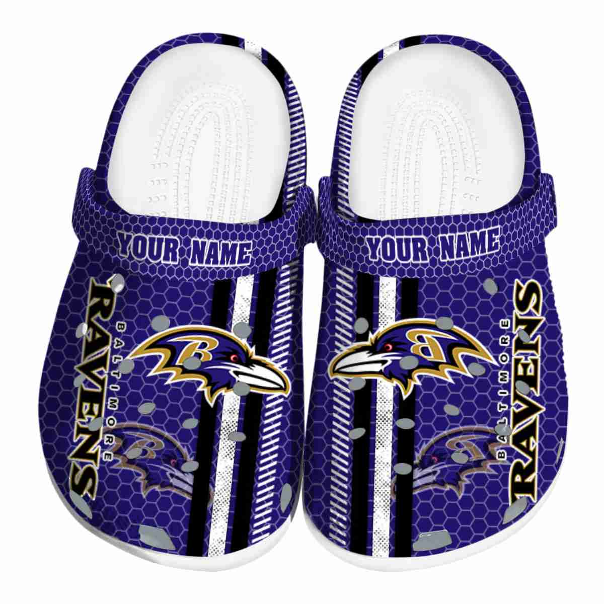 Baltimore Ravens NFL Sport Crocs Crocband Clogs Shoes Comfortable For Men Women and Kids