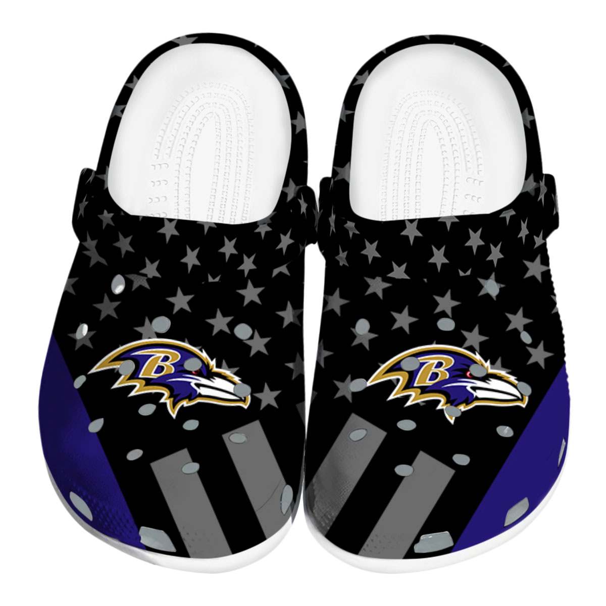 Baltimore Ravens NFL Sport Crocs Crocband Clogs Shoes Comfortable For Men Women and Kids