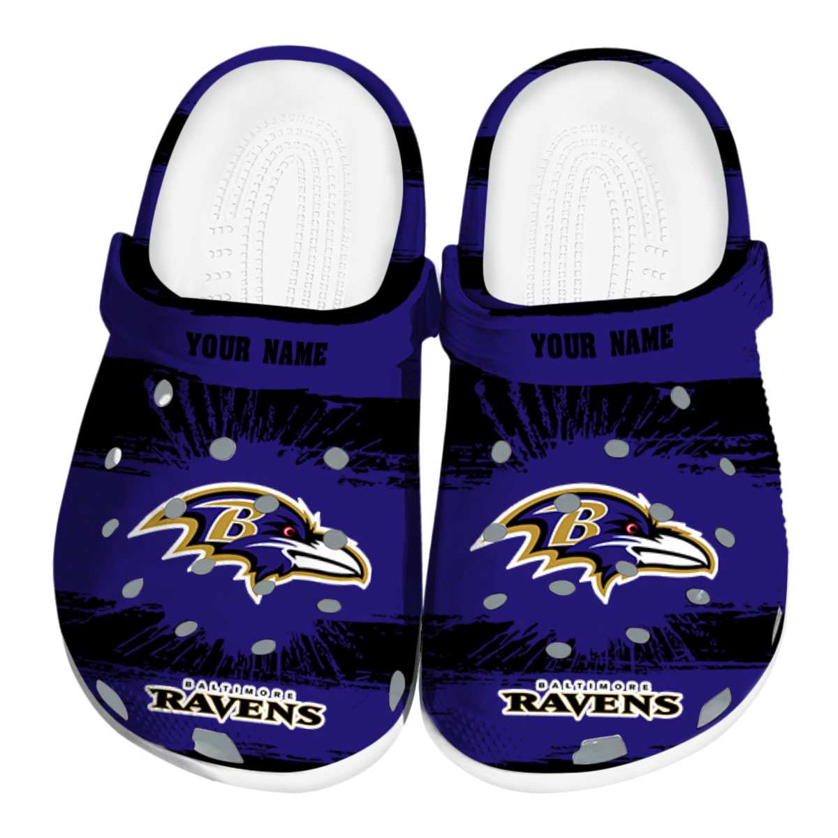 Baltimore Ravens NFL Sport Crocs Crocband Clogs Shoes Comfortable For Men Women and Kids