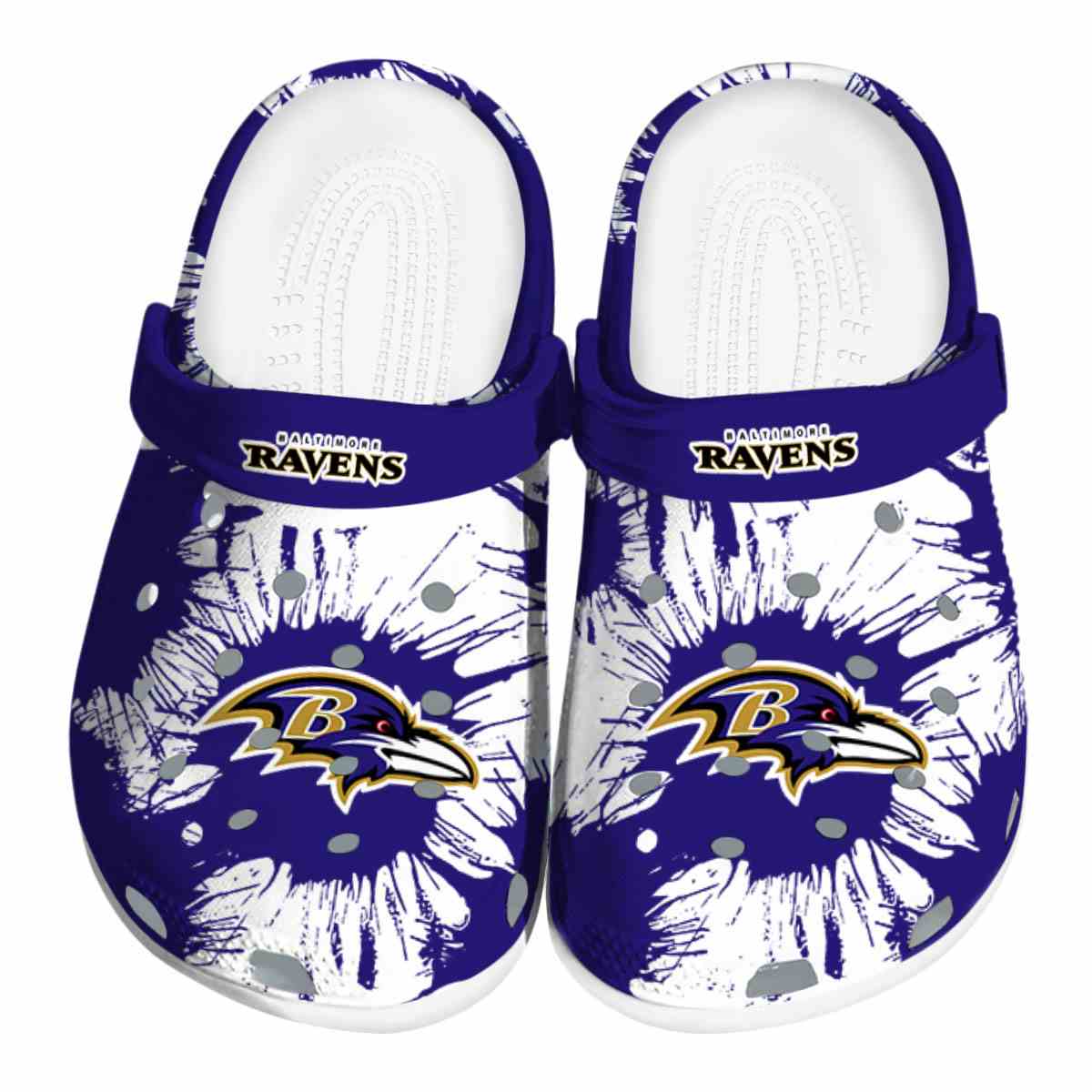 Baltimore Ravens NFL Sport Crocs Crocband Clogs Shoes Comfortable For Men Women and Kids