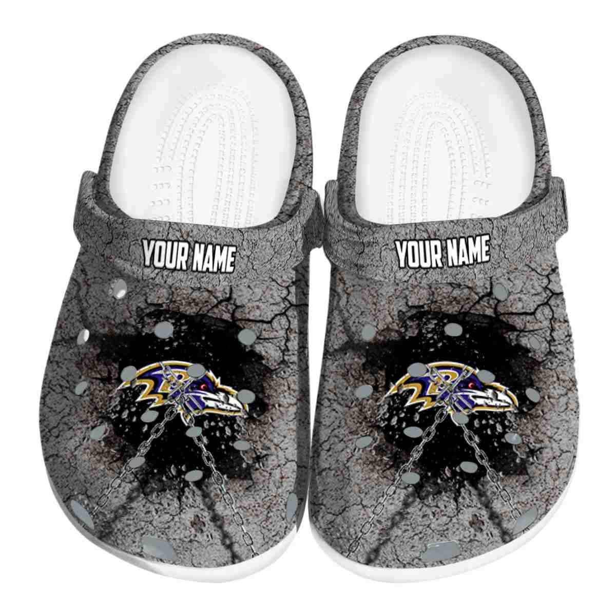 Baltimore Ravens NFL Sport Crocs Crocband Clogs Shoes Comfortable For Men Women and Kids