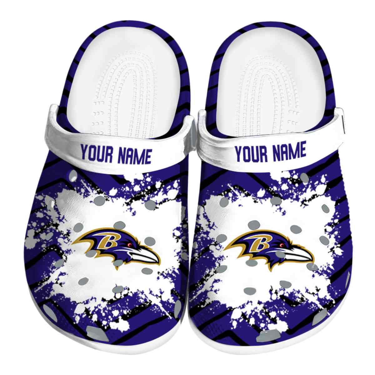 Baltimore Ravens NFL Sport Crocs Crocband Clogs Shoes Comfortable For Men Women and Kids