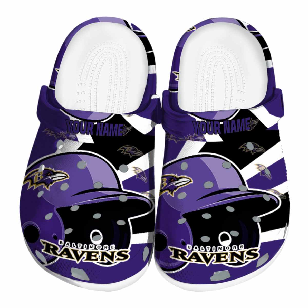 Baltimore Ravens NFL Sport Crocs Crocband Clogs Shoes Comfortable For Men Women and Kids