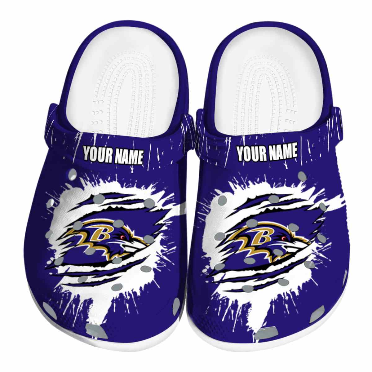 Baltimore Ravens NFL Sport Crocs Crocband Clogs Shoes Comfortable For Men Women and Kids