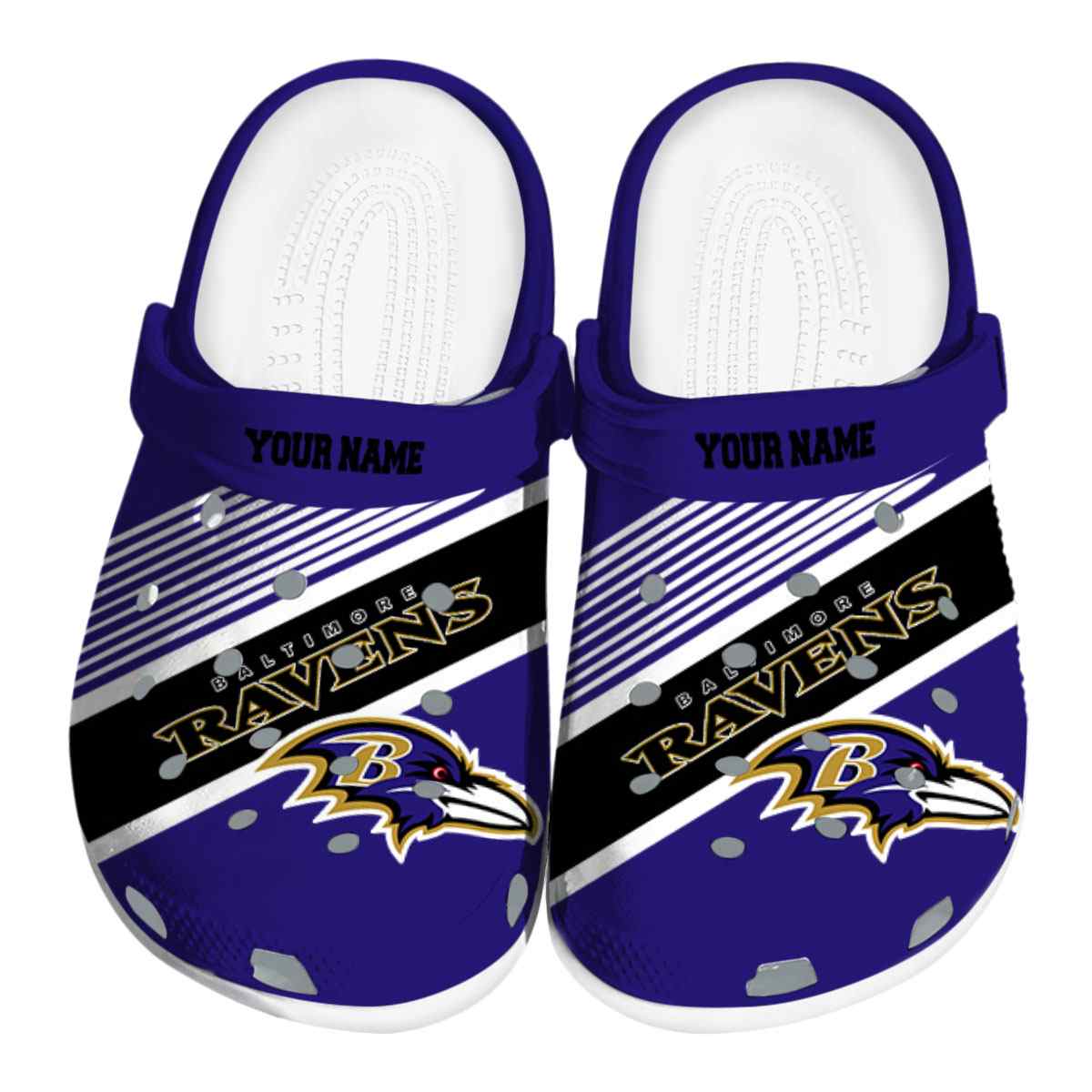 Baltimore Ravens NFL Sport Crocs Crocband Clogs Shoes Comfortable For Men Women and Kids