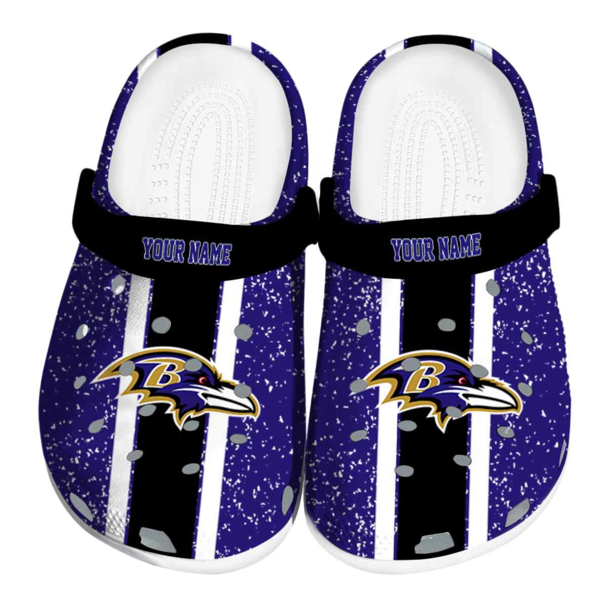 Baltimore Ravens NFL Sport Crocs Crocband Clogs Shoes Comfortable For Men Women and Kids