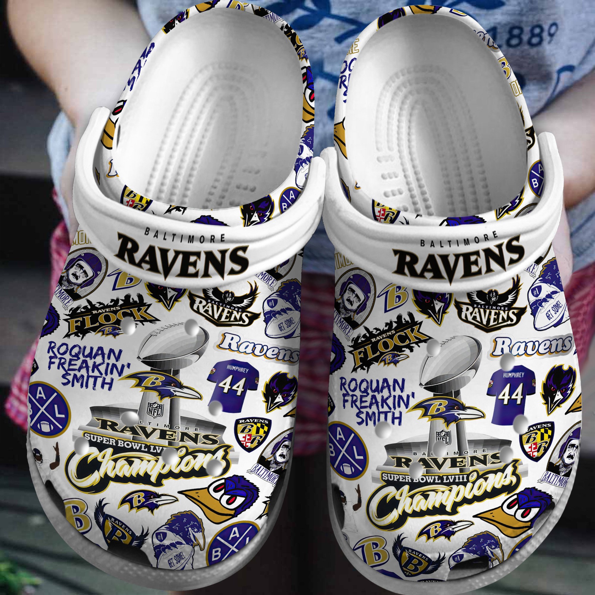 Baltimore Ravens NFL Sport Crocs Crocband Clogs Shoes Comfortable For Men Women and Kids