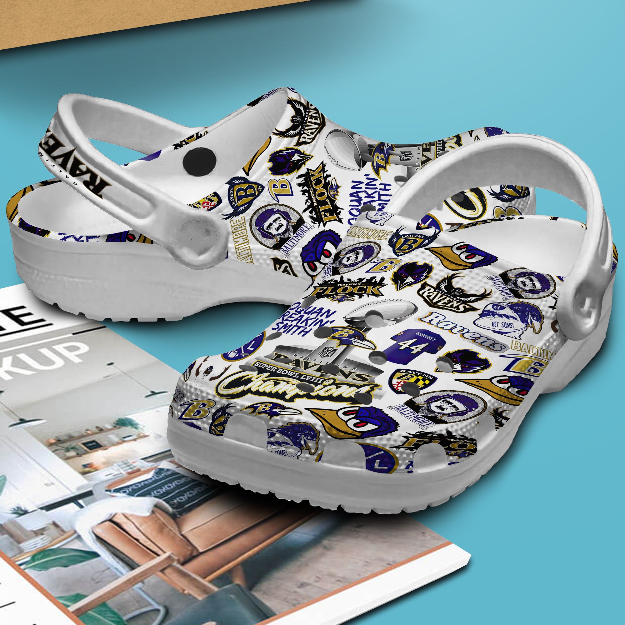 Baltimore Ravens NFL Sport Crocs Crocband Clogs Shoes Comfortable For Men Women and Kids - Image 3