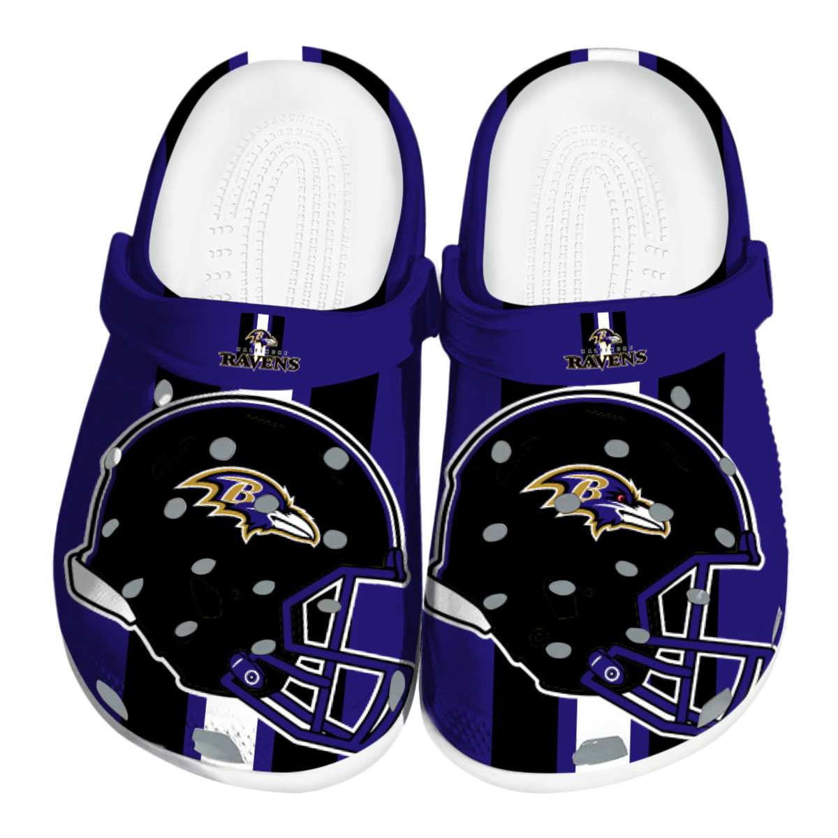 Baltimore Ravens NFL Sport Crocs Crocband Clogs Shoes Comfortable For Men Women and Kids