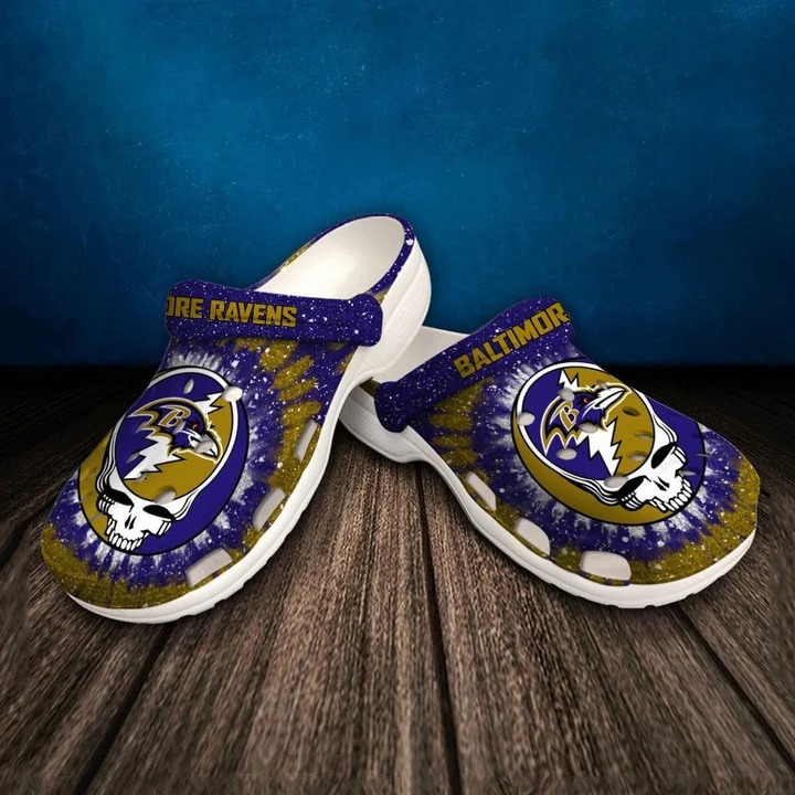 Baltimore Ravens NFL Sport Crocs Crocband Clogs Shoes Comfortable For Men Women and Kids
