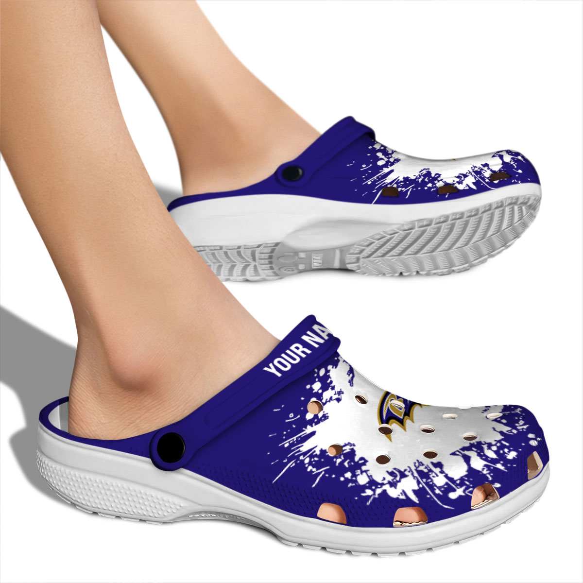 Baltimore Ravens NFL Sport Crocs Crocband Clogs Shoes Comfortable For Men Women and Kids
