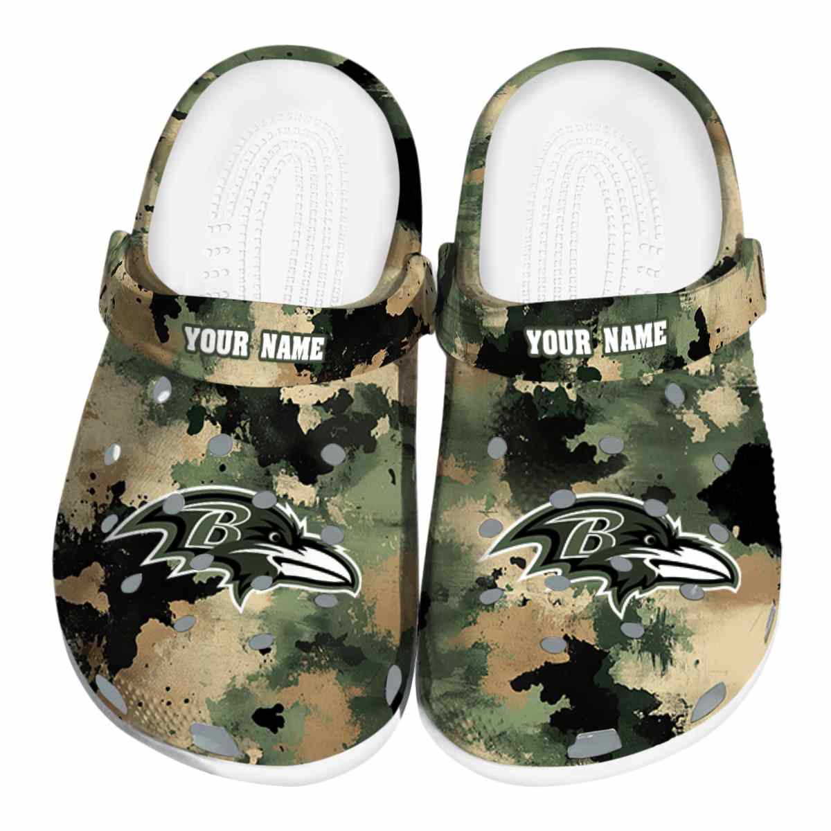 Baltimore Ravens NFL Sport Crocs Crocband Clogs Shoes Comfortable For Men Women and Kids