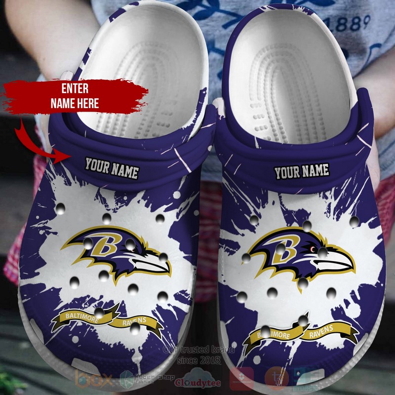 Baltimore Ravens NFL Sport Crocs Crocband Clogs Shoes Comfortable For Men Women and Kids