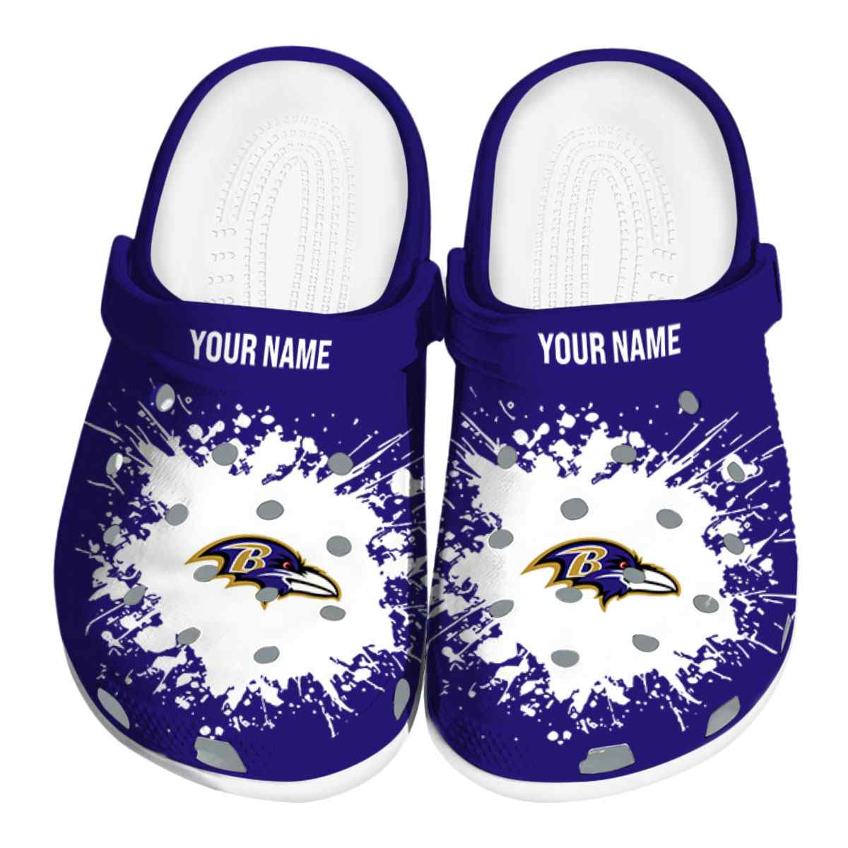 Baltimore Ravens NFL Sport Crocs Crocband Clogs Shoes Comfortable For Men Women and Kids