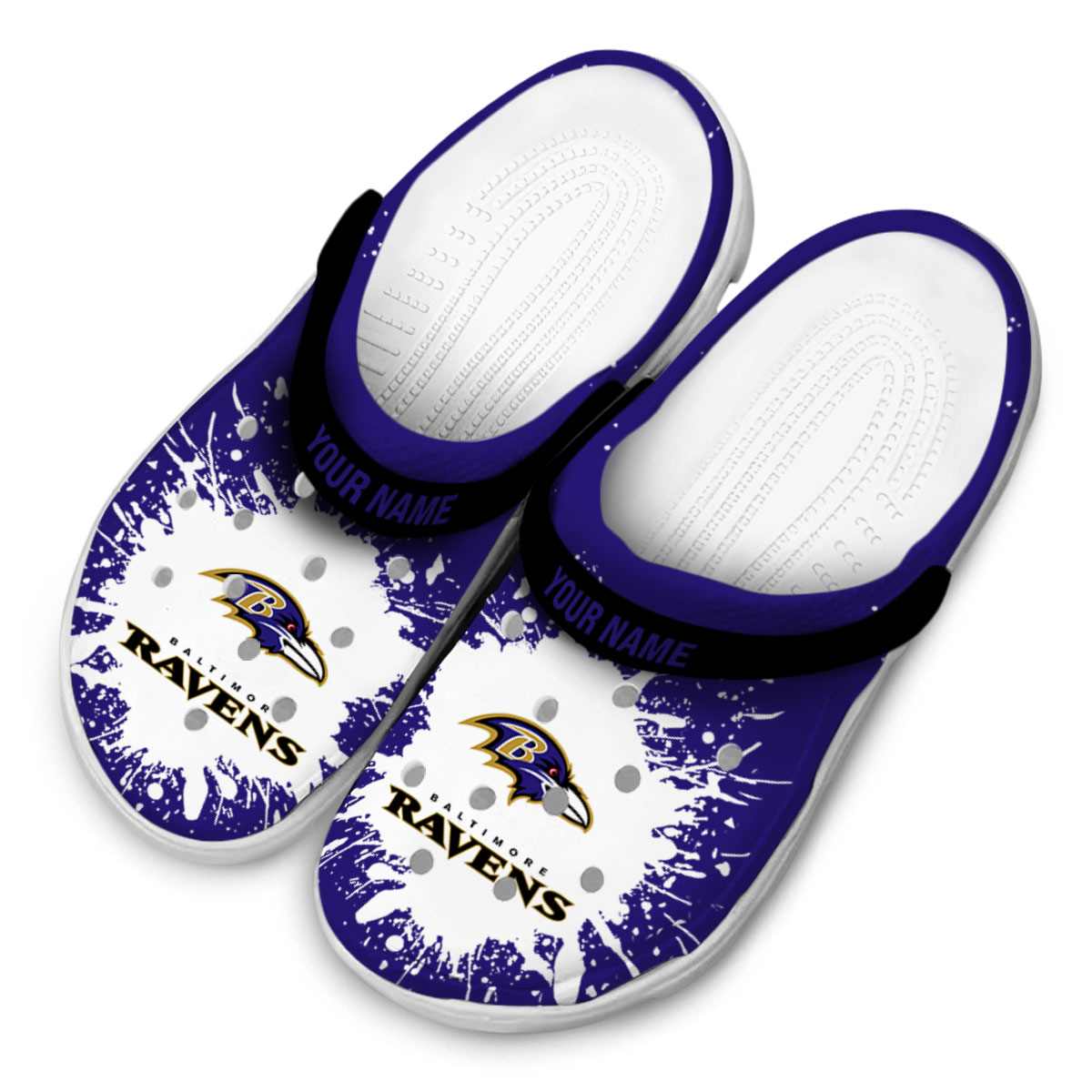 Baltimore Ravens NFL Sport Crocs Crocband Clogs Shoes Comfortable For Men Women and Kids - Image 4